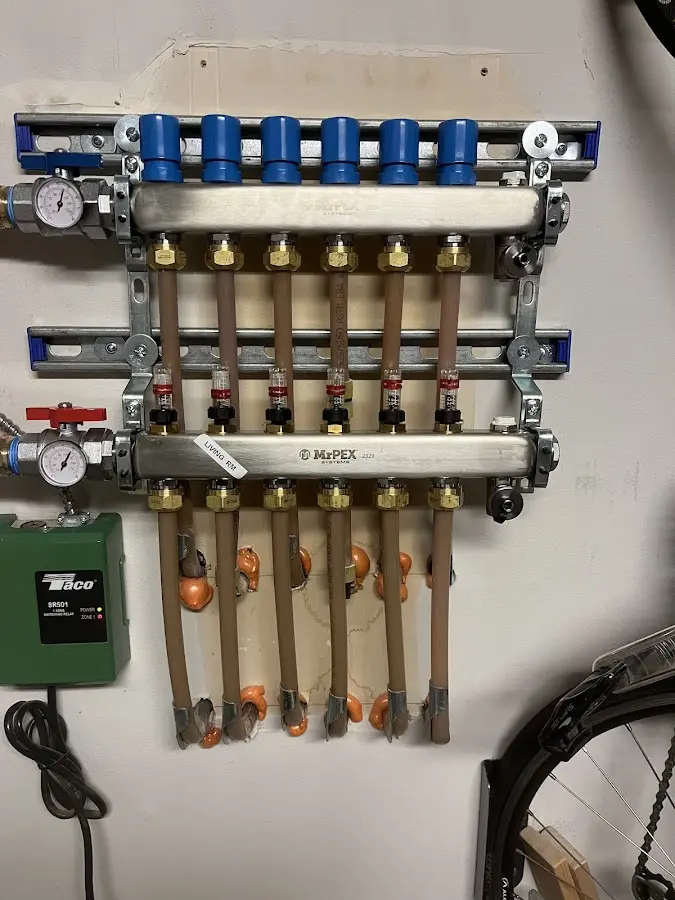 Plumber performing Gas Line Installation at a residential property in Story City